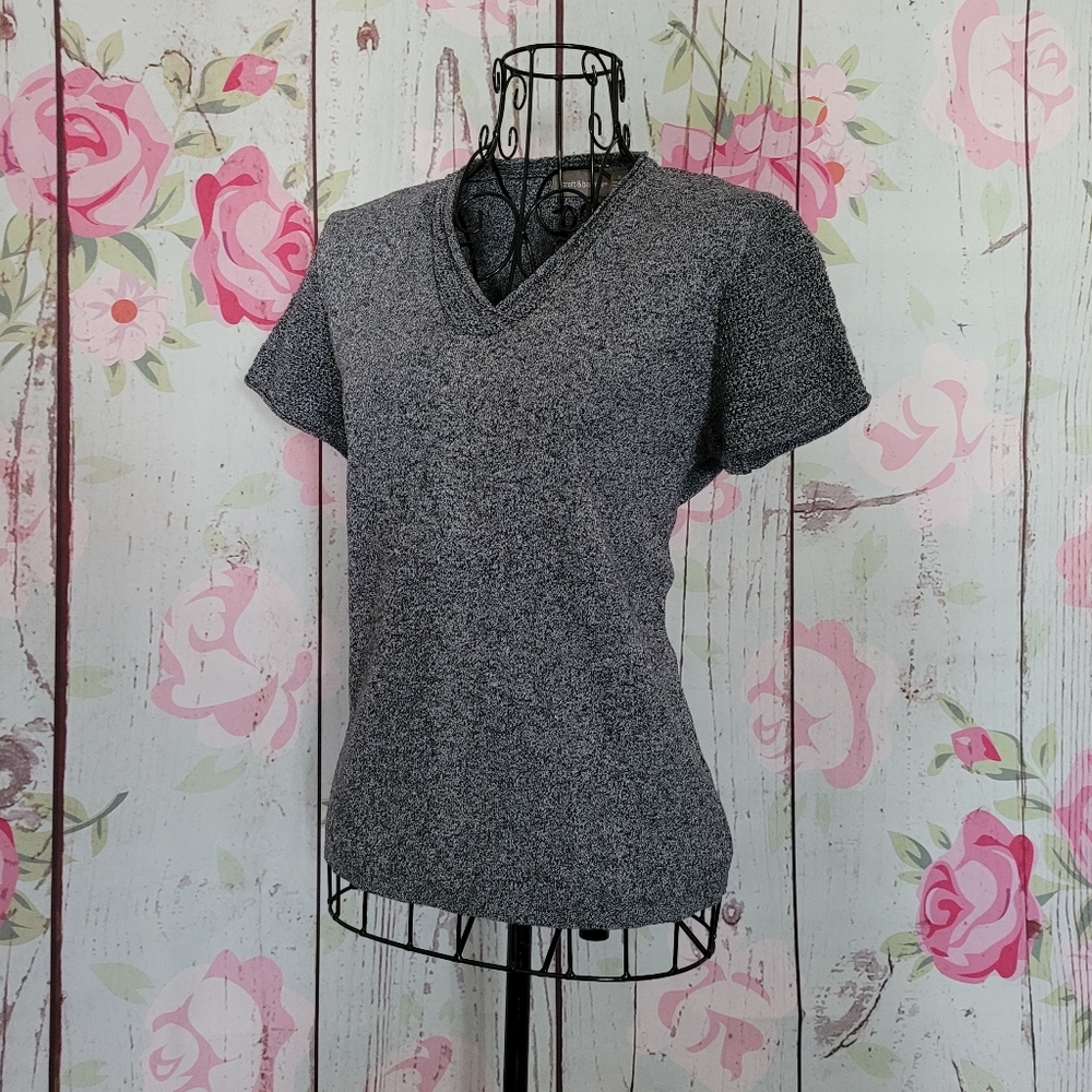 Croft & Barrow Gray and Black Sweater Top